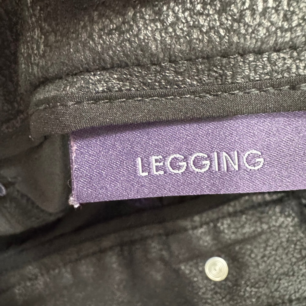 NYDJ Black Faux‎ Leather Textured Leggings Lift Tuck Technology Size 10 Slimming - Picture 7 of 8